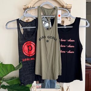 NWT Pure Barre Black and Olive Tank Tops Size XS